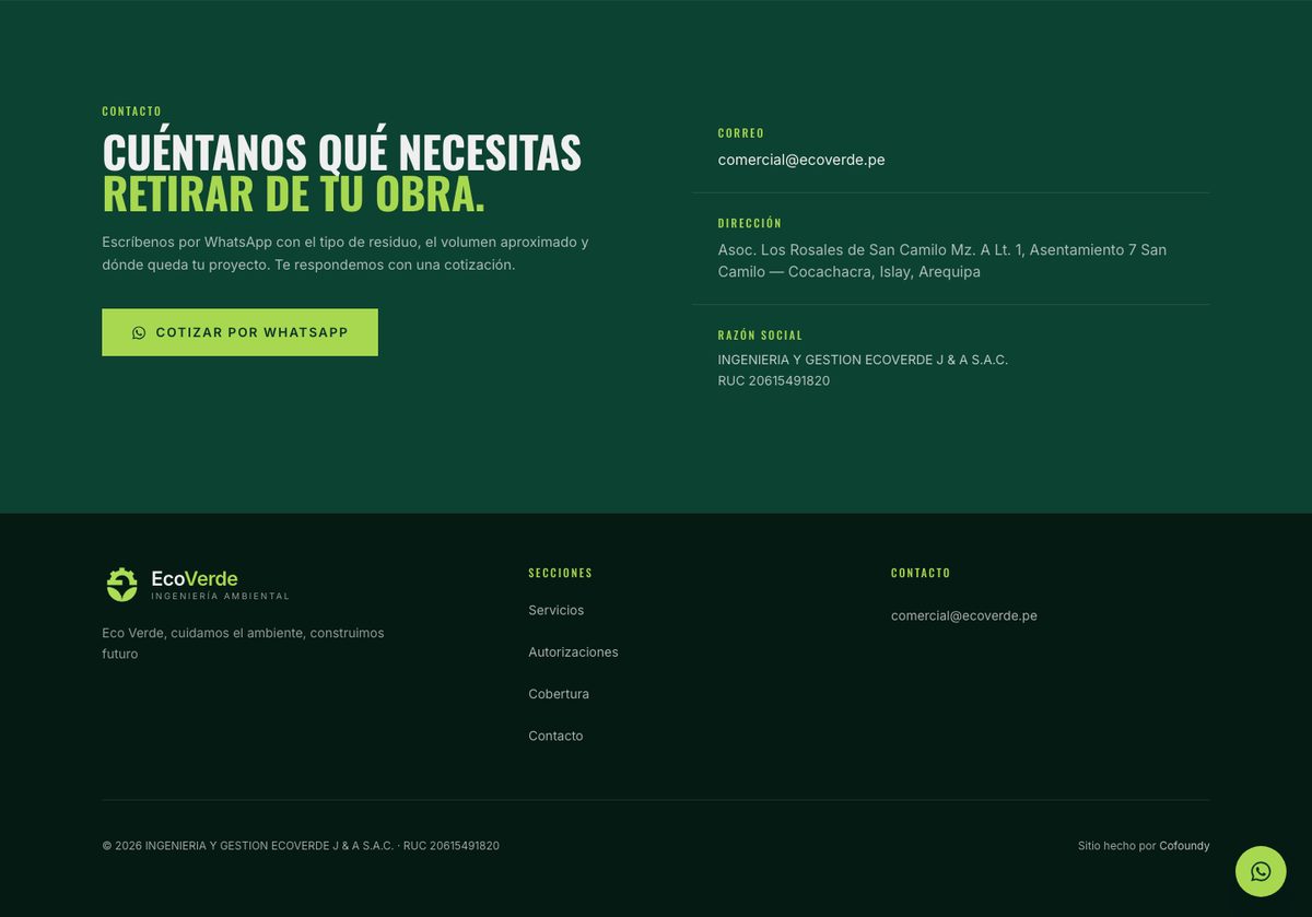 Sección de contacto