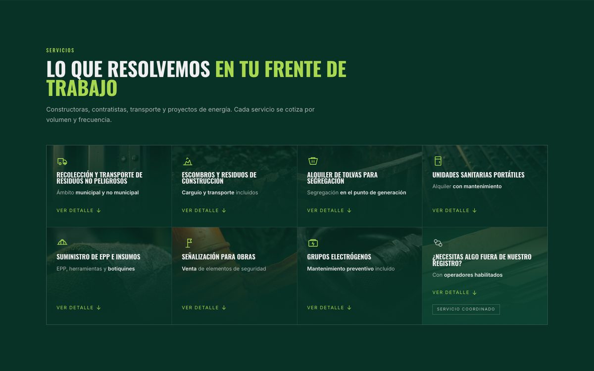 Grilla de servicios